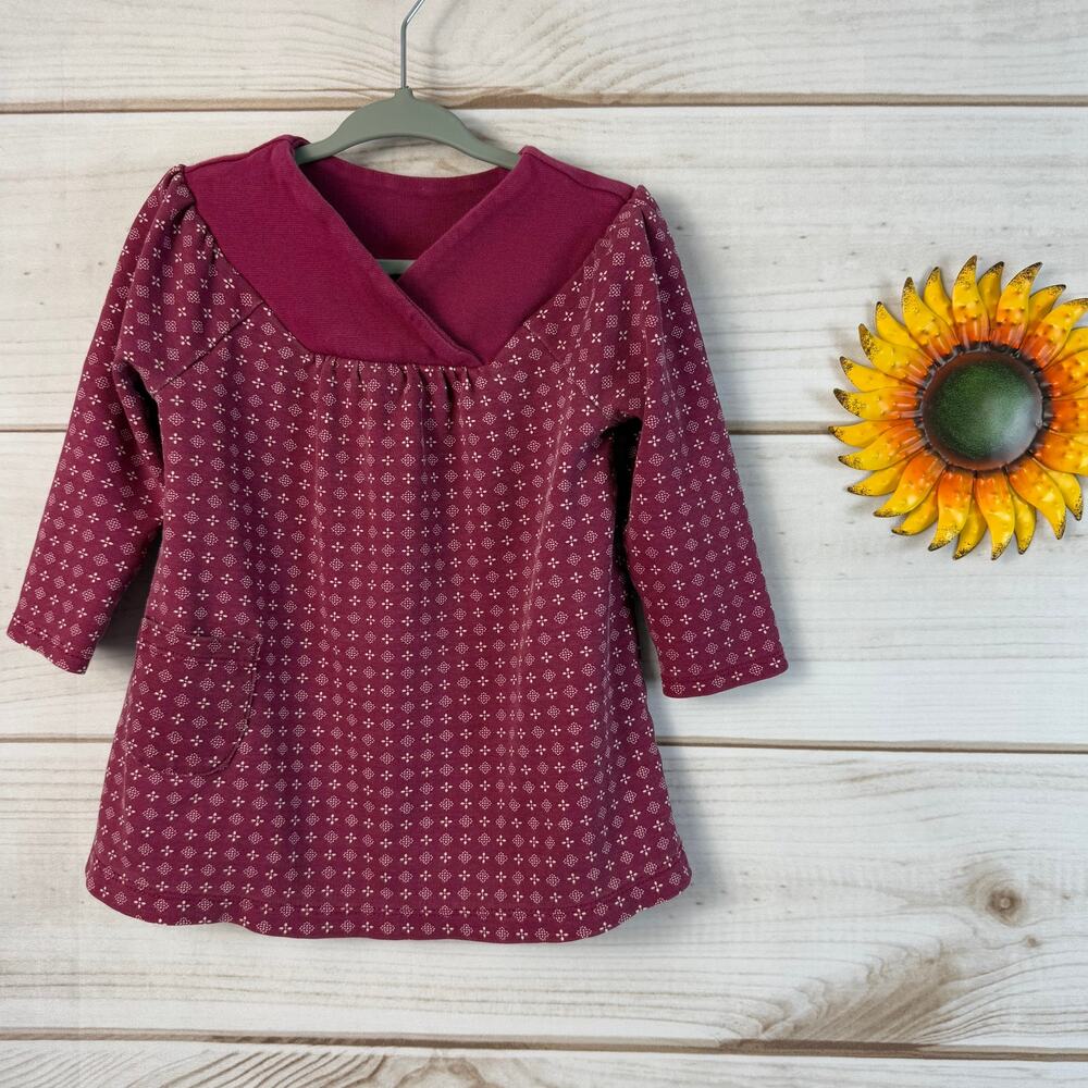 Tea Collection Burgundy Dress Size 12-18 Months